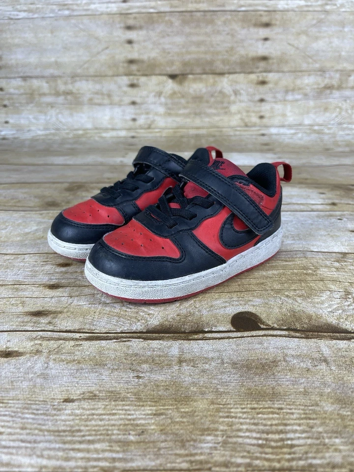 Nike Court Burroughs Toddler Boys Size 8C Red And Black Shoes DV5458-600 - Image 1 of 4