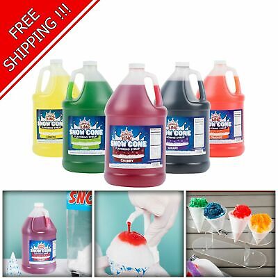 4 Pack  Your Choice  1 Gallon Syrup Mix Flavors Snow Cone Machine Shaved Ice NEW • 77.57$