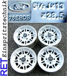 Alufelgen Satz 4 Stück 5,5x13 ET 28,5 Ford Capri Escort RS Taunus 76EBDB - Bild 1 von 2