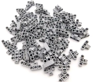 Lego Lot of 100 New Light Bluish Gray Technic Axle Pin Connector Perpendicular - Picture 1 of 1