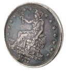 1877-S 1 $ argent commerce opium dollar - serrure creuse boîte contrebandier - superbe