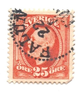 Suecia 1891 -1903 King Oscar II 25 orejas SC: 46 naranja usado estampilla - Imagen 1 de 1