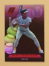 2023 Panini Chronicles Rickey Henderson 007/199 Zenith Red #21 Oakland Athletics