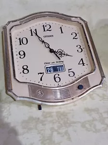 Seltene Vintage CITIZEN Wanduhr Klingelspiel mit markantem, 35 cm/31 cm - Bild 1 von 15