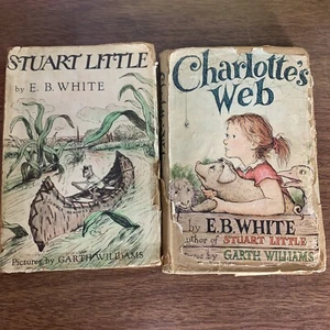 Vintage Stuart Little Charlotte's Web Lot EB Weiß 1945 1952 HC Antike Bücher - Bild 1 von 10