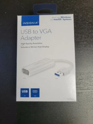 NEW-Insignia NS-PCA3V USB to VGA Adapter (works with Windows & macOS Systems) - Image 1 of 4