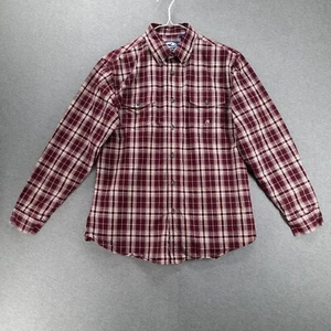 Roper Shirt Boys XL 16-18 Dark Purple White Plaid Long Sleeve Cotton Logo Button - Picture 1 of 9
