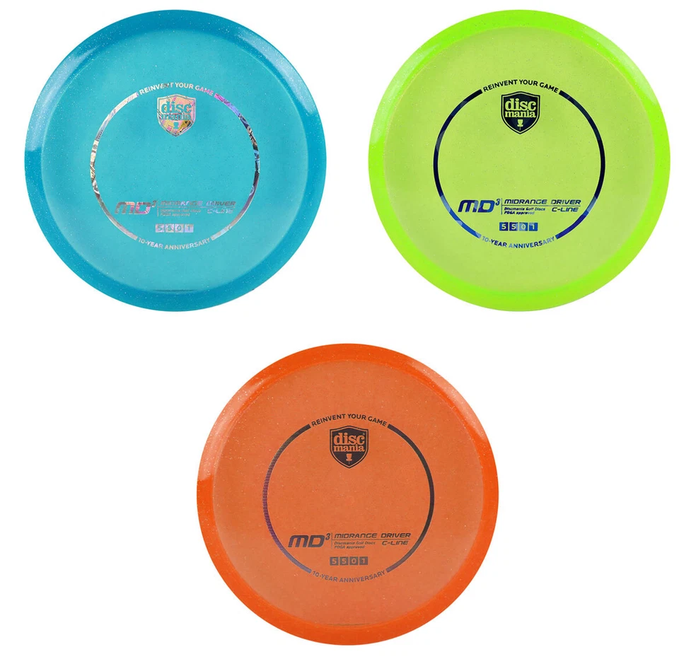 Discmania Disc Golf 10-Year Anniversary Metal Flake C-Line MD3 Heirloom - Choose - Image 1 of 1