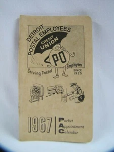 Vintage Detroit Postangestellte Credit Union Taschenkalender 1967 - Bild 1 von 6