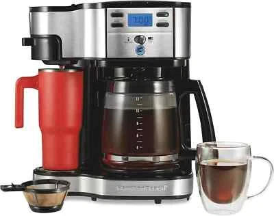 Hamilton Beach 12 Cup Programmable Drip Coffee Maker Single Serve Machine Black - Image 1 of 4