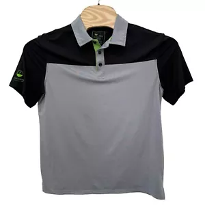 Polo da golf uomo Code Green Large grigia nera manica corta performance - Foto 1 di 4