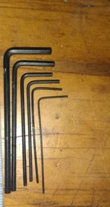 6x small L Allen Hex Key Wrench set AF inch : 1/16" 5/64" 3/32" 1/8" 9/64" 5/32" - Picture 1 of 1