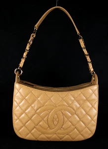 CHANEL 03P Camel Tan Quilted Caviar Leather TIMELESS Hobo Shoulder Bag GHW - Picture 1 of 19