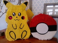 large Pikachu  pokemon inspired pinata pop smash birthday party boy game