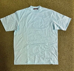 NWOT CARNOUSTIE Men’s XL Collarless Short Sleeve Aqua Blue Golf Shirt - Picture 1 of 6