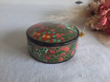 Indian Decorative Kashmiri Art Ring Box Hand Painted Jewellery Trinket Gift Vgc