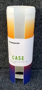 Starbucks 2015 16 oz estuche vaso ombre degradado azul/naranja funda botella de agua - Imagen 1 de 2