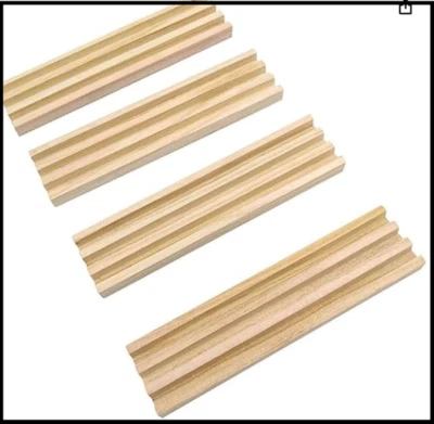 Estantes de dominó para dominó de tren mexicano - Juego de 4 soportes de dominó de madera Foto 1 de 4