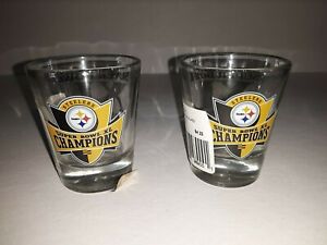 Pittsburgh Steelers Super Bowl 40 Clear Shot Glass ( set of two )