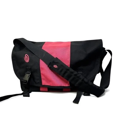 🌀 Bolsa carteiro Timbuk2 rosa e preta – tiracolo utilitária feminina - Imagem 1 de 4