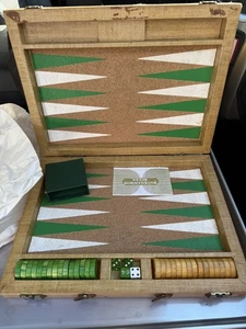 Vintage Bakelite Backgammon set Green, Butterscotch 1.25" Checkers-read - Picture 1 of 15