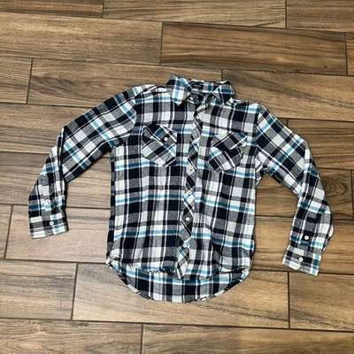 Volcom Shirt Mens Small Blue Cotton Plaid Button Up Long Sleeve - Image 1 of 4