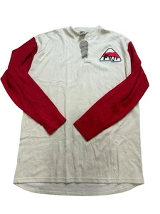 Ebbets Field Flannels Fungo Fuji Red Sleeve Logo Henley Shirt Herren XL Canada - Bild 1 von 5