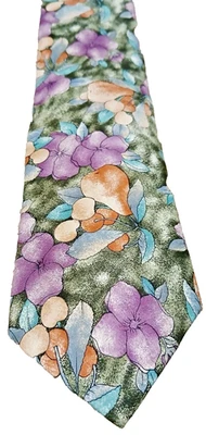 Vintage Christian Dior Monsieur Men's Silk Neck Tie Fruit Flowers Made in Italy - Image 1 of 4