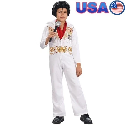 Elvis Presley детский костюм комбинезон с ремнем шарф Хэллоуин вечеринки платье вверх новый - Изображение 1 из 3