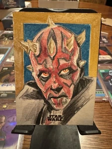 2025 Topps Chrome Star Wars Darth Maul Artist Sketch 1/1 Auto Jason Sobol - Picture 1 of 4