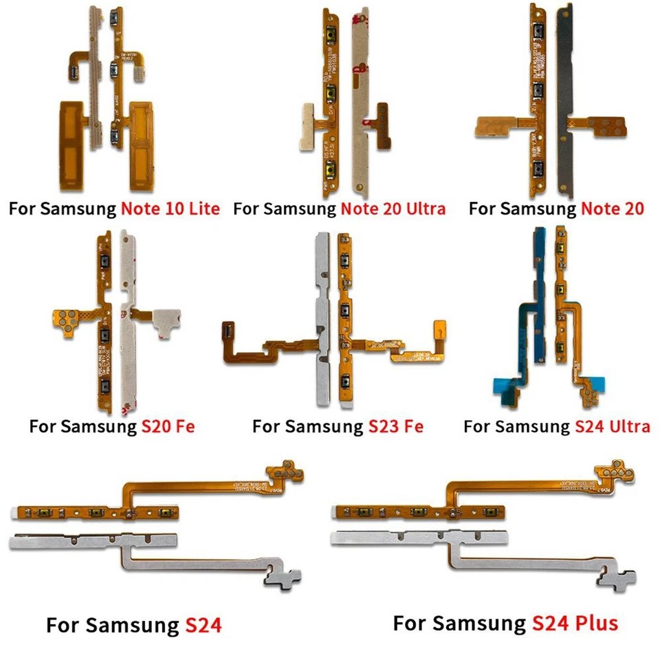 Power Volume Button Flex Cable For Samsung Galaxy Note10 Lite 20 S20FE S24 S23FE - Image 1 of 1