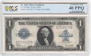 Fr. 238 1923 $1 Silver Certificate PCGS EF40 PPQ - Picture 1 of 2