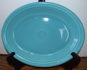 Fiesta Fiestaware Turquoise 13" Oval Serving Platter Homer Laughlin HLC - Picture 1 of 3