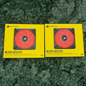 2x Corsair ML120 LED Elite 120mm Magnetic Levitation Red LED - Picture 1 of 1