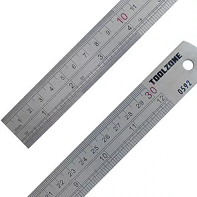 Engineers Ruler Metric Imperial Metal Rule 12  30cm Measuring Rulers • 3.09£