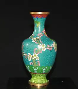 A Republic Vintage Chinese cloisonne flora motif vase 848 - Picture 1 of 9
