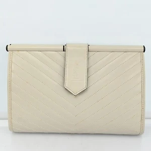 Authentic SAINT LAURENT YSL Clutch bag purse leather R3585CPS705 - Picture 1 of 23