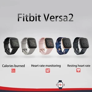 New Fitbit Versa 2 Fitness Health Smartwatch Heart Rate Monitor Activity Tracker - Picture 1 of 9