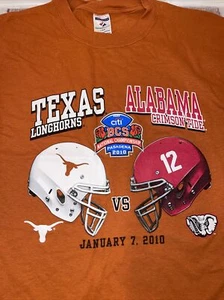 Texas Longhorns Vs Alabama Crimson Tide Mens Large T-Shirt from January 7, 2010 - Picture 1 of 9