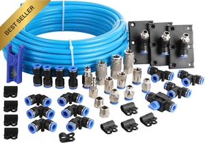 Shop Air Line Kit 60FT 3/8 Inch Nylon Compressed Air Pipe with Connectors - Picture 1 of 12