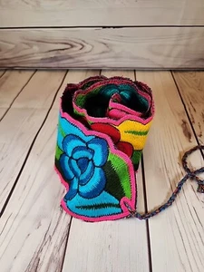 Faja mexikanischer Gürtel bestickt rote Rose Blumen Regenbogen Chiapas Einheitsgröße 4 alle - Bild 1 von 14