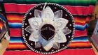 Sombrero  Hecho en Mexico bordeaux/Silber handgefertigt aus Mexico Ca. 20x17 cm