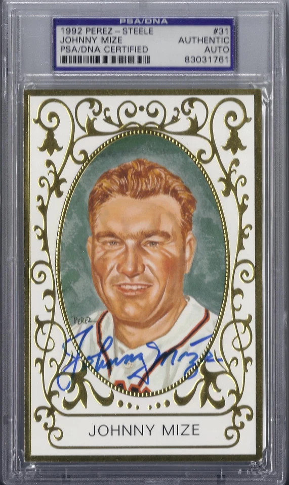 Johnny Mize Signed Perez Steele M.W. - PSA DNA - Image 1 of 1