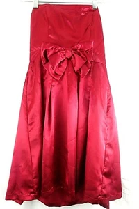 Johnny M Red Bow Satin Strapless Dress Party Prom Dance Homecoming Women's 5 - Picture 1 of 6