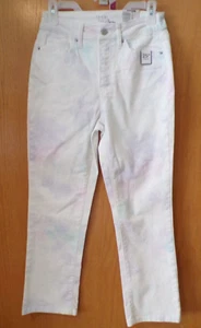 Pantalones de mezclilla/pantalones recortados de altura teñidos en pastel ~ para mujer talla 12 ~ NUEVOS con etiquetas - Imagen 1 de 4