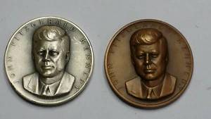 John Fitzgerald Kennedy Medallic Art Co. .999 Pure Silver & Solid Bronze Medals - Picture 1 of 6