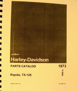 1968-1973 Harley-Davidson Rapido TX-125 3 book lot  Parts,w/Supplemnt,Hop -Up - Picture 1 of 6