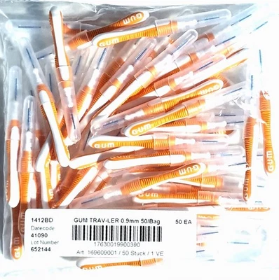 GUM Trav-ler interdental brushes orange 0.9mm - 50 pieces interdental brush - Image 1 of 4