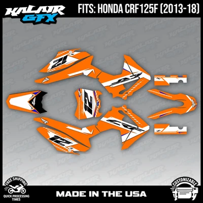 Kit de gráficos para Honda CRF125F (2013-2018) CRF 125F Lethal Series - naranja Foto 1 de 4