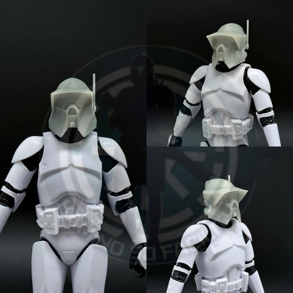 星球大战 1/12 定制猎犬中士克隆部队头盔适用于黑色系列 6 英寸 — 第 1/1 张图片